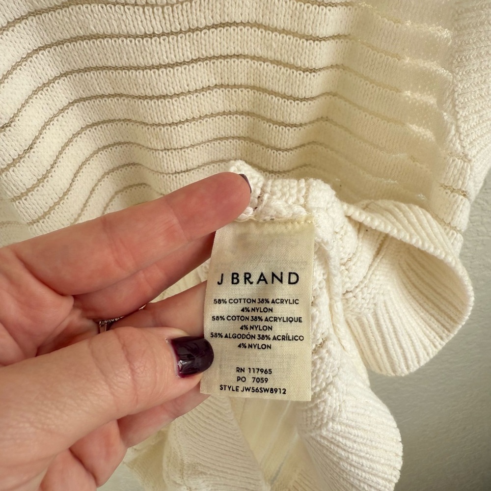 J Brand Open Knit Tank Top White Ivory M - Picture 4 of 5